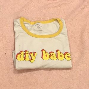 White shirt with yellow detailing